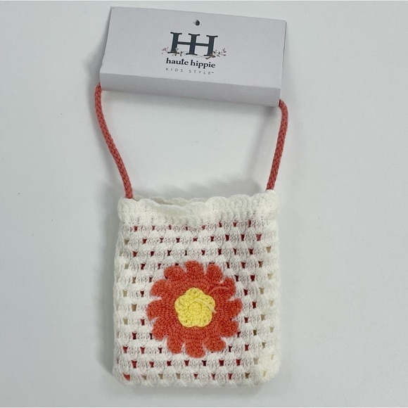 NWT Haute Hippie Granny Square Bobo Flower Power Small cell phone lipgloss bag - Picture 1 of 6